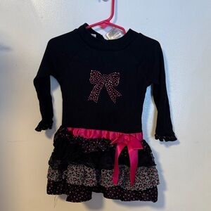 Black and Pink Bow Dress